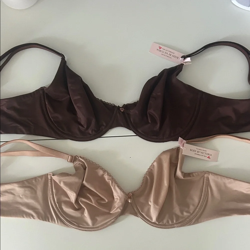 Victoria's Secret body by Victoria invisible lift bra - set of 2 nude and brown - Picture 1 of 3